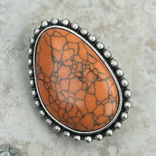 Sunset Suspicions Large Orange Stretch Ring