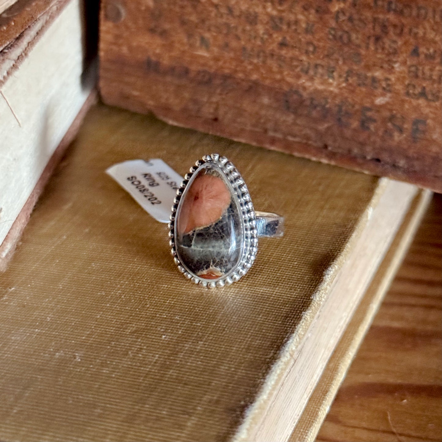 Peanut Obsidian Sterling Silver Ring - Size 5