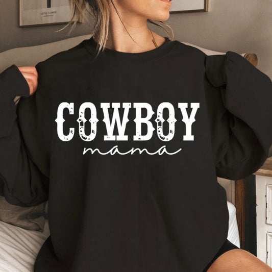 Cowboy Mama Black Top (Tee, Long-Sleeve or Sweatshirt)