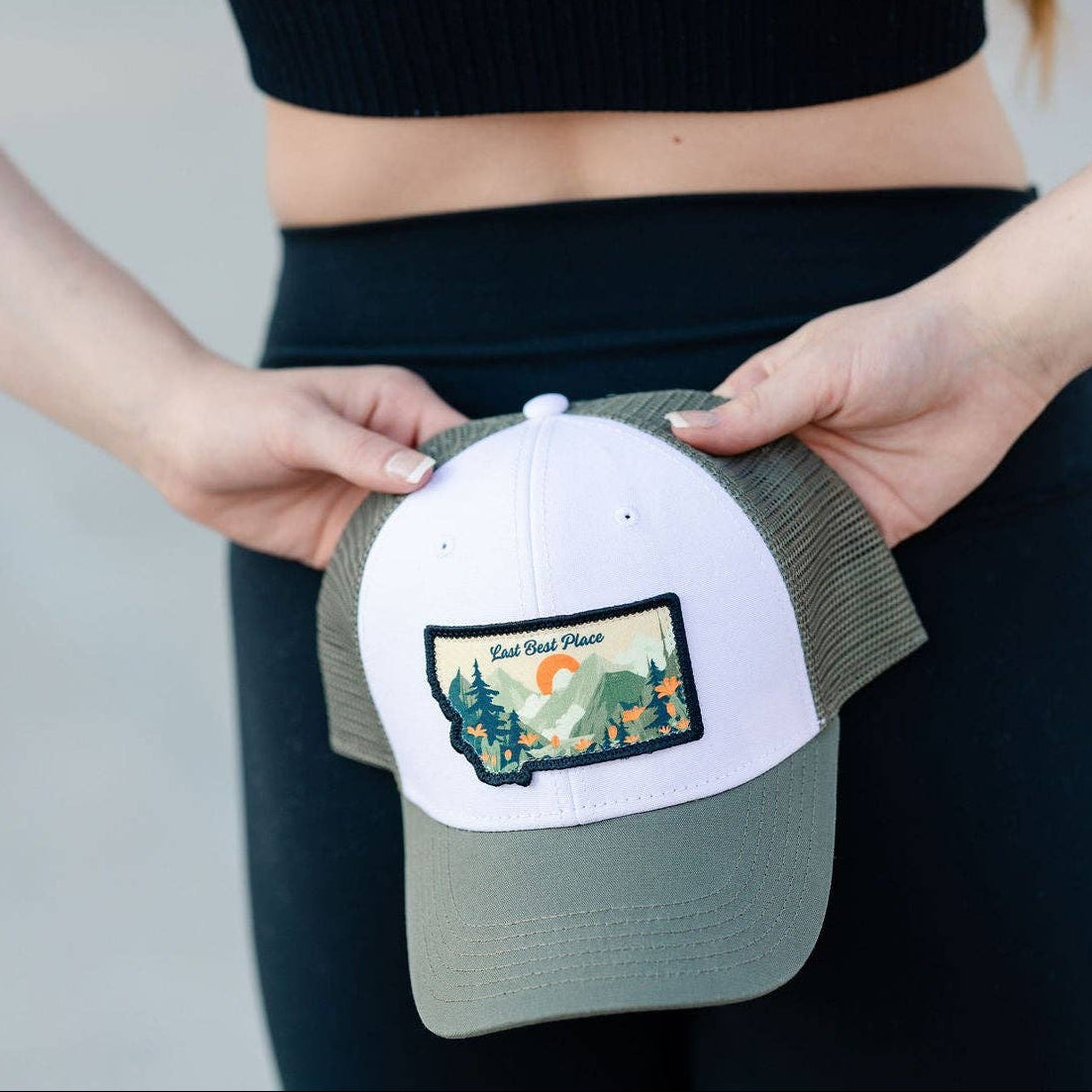 Last Best Place White/Olive Montana Cap