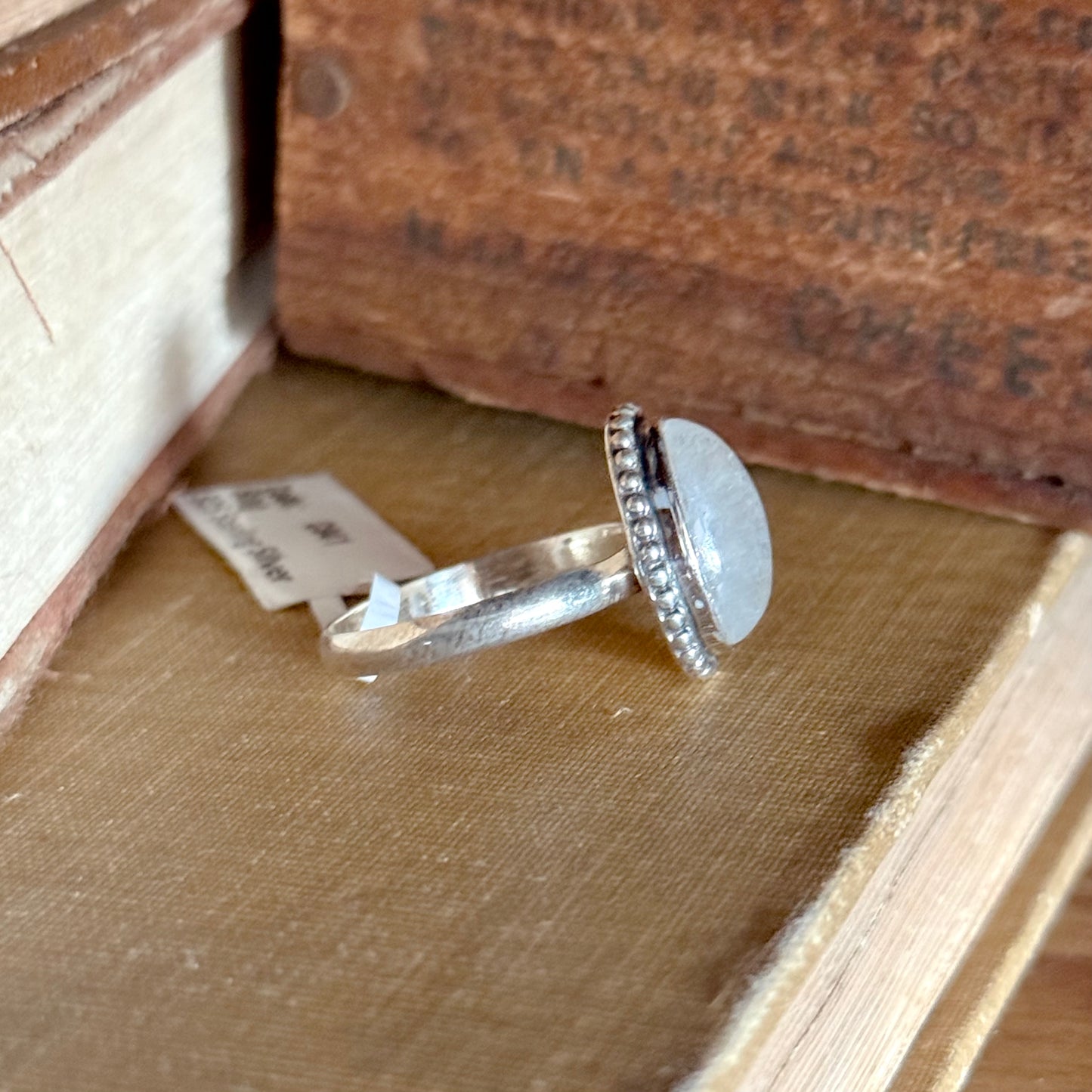 Oval Moonstone Sterling Silver Ring - Size 9