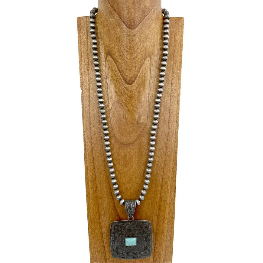 That's My Life Navajo Pearl Square Pendant Necklace