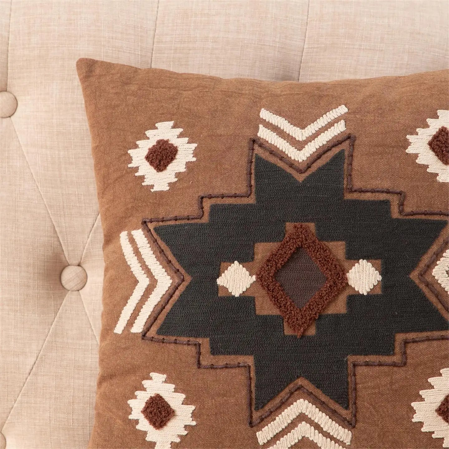 Brown/Black/White Aztec Throw Pillow