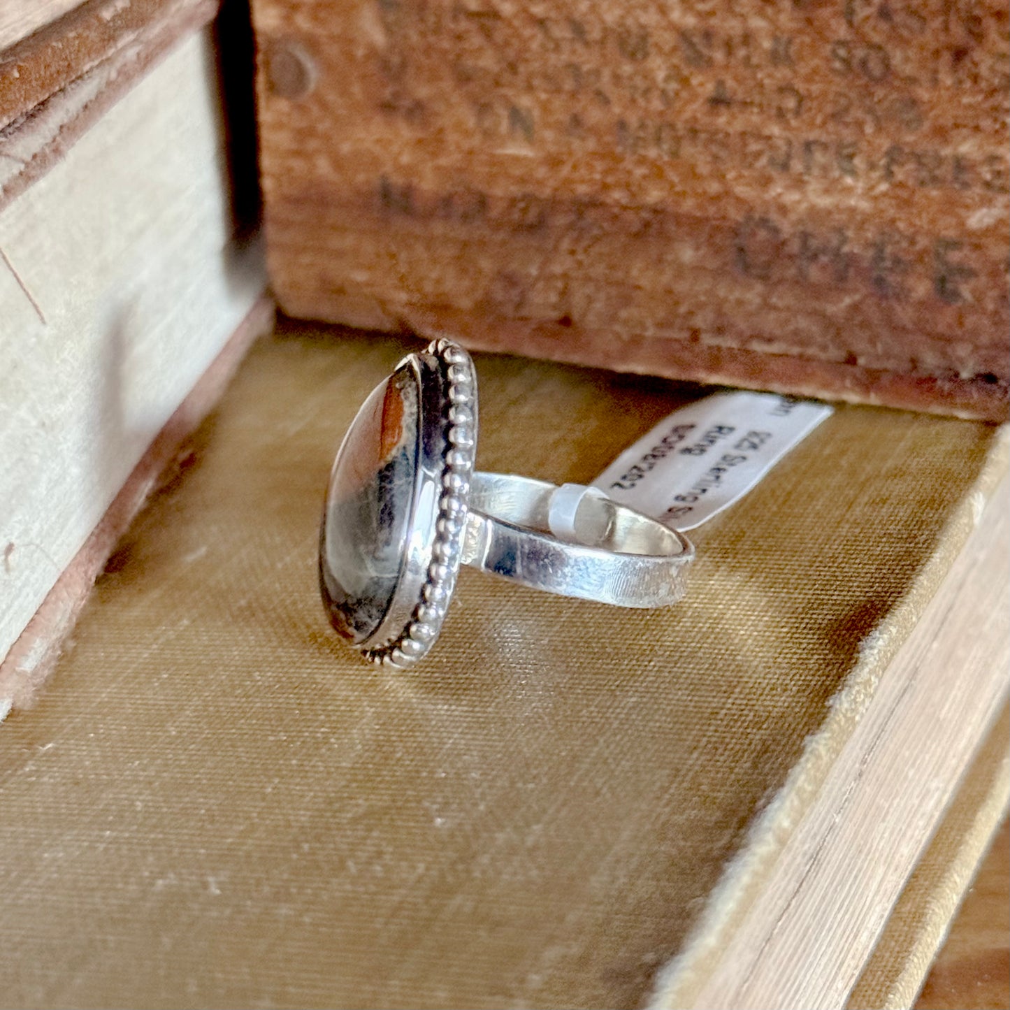 Peanut Obsidian Sterling Silver Ring - Size 5