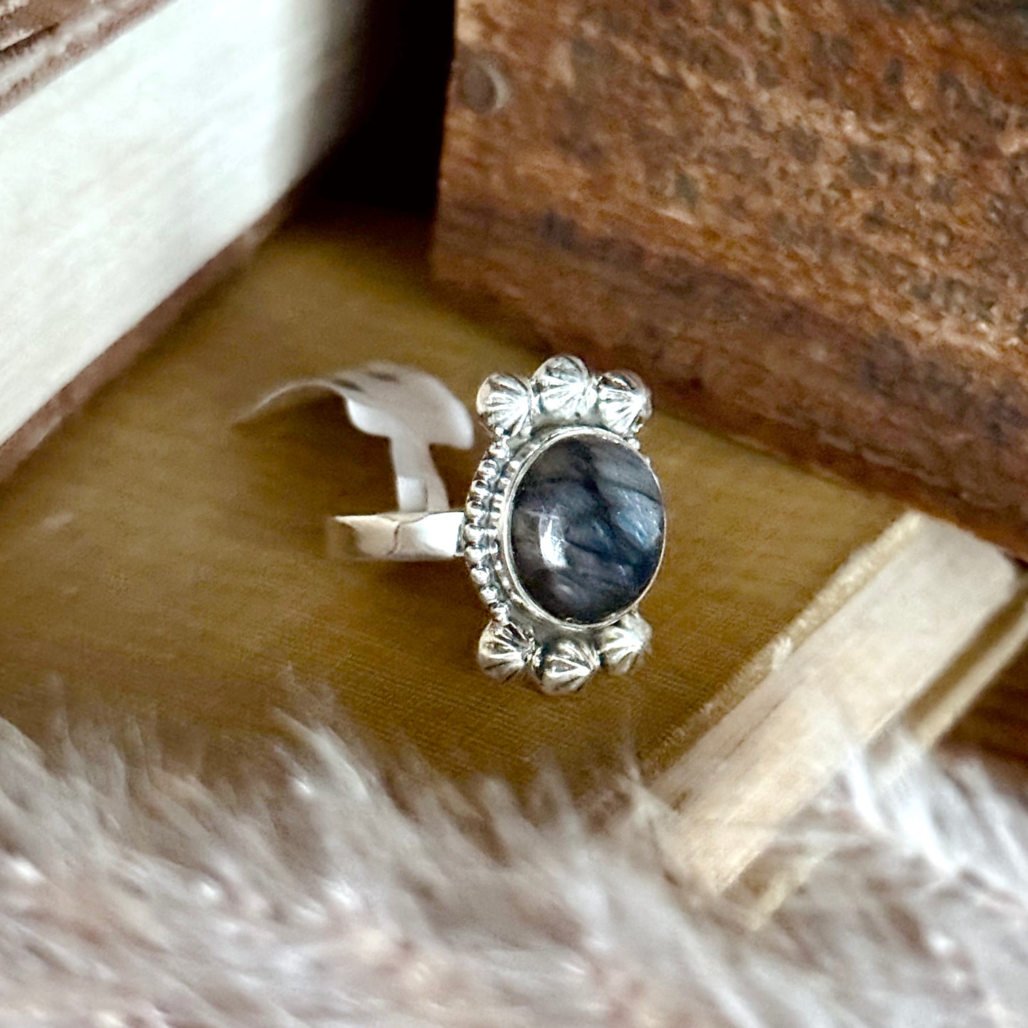 Labradorite Sterling Silver Ring - Size 8