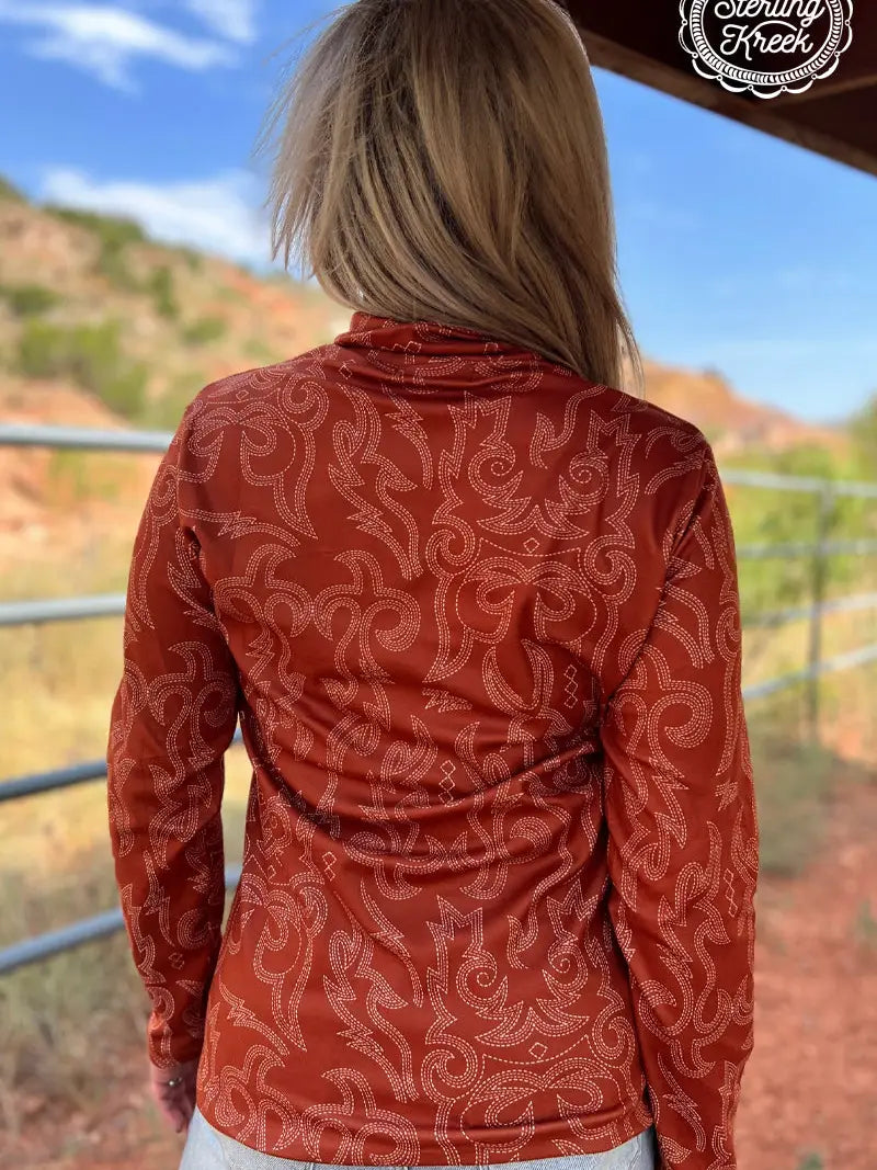 Rustic Ranch Quarter-Zip Boot Stitch Pullover