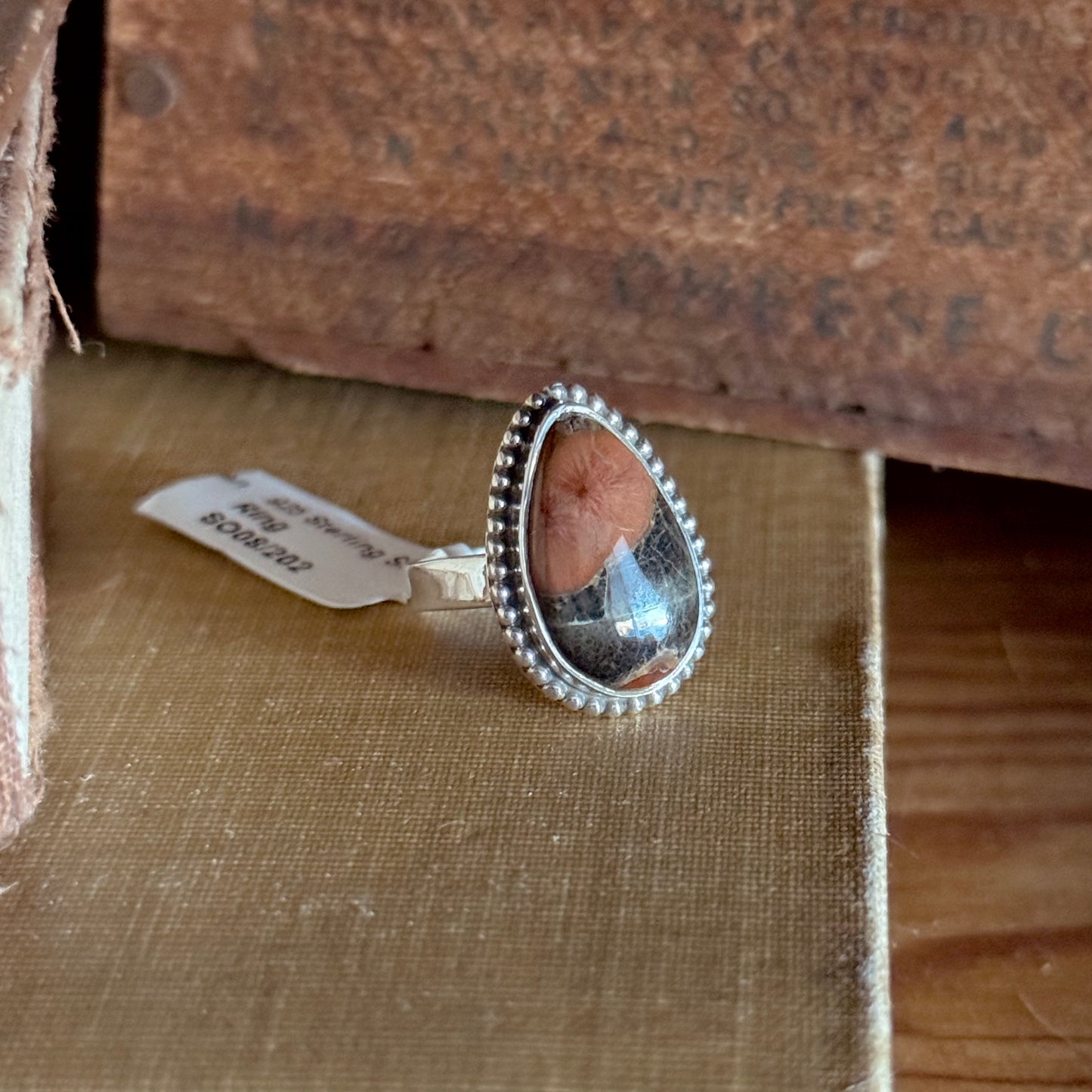 Peanut Obsidian Sterling Silver Ring - Size 5