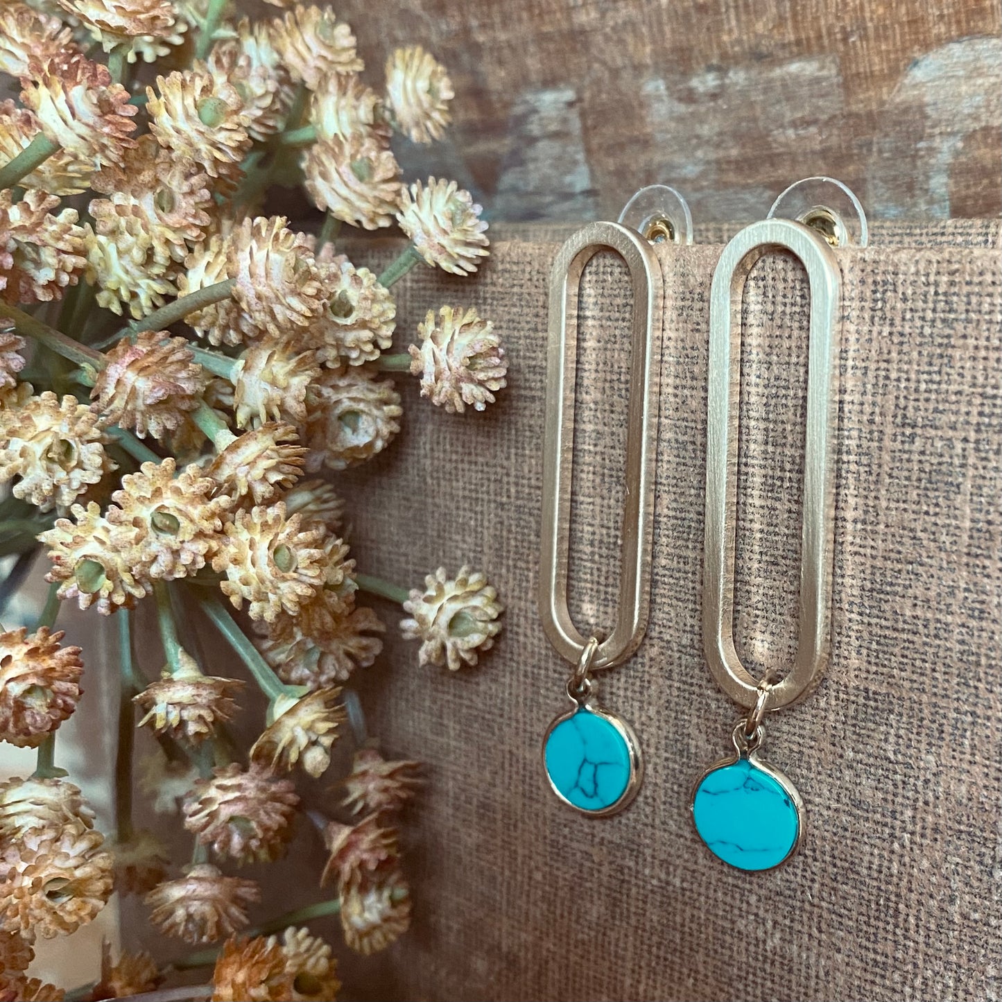Missing Link Gold/Turquoise Earrings