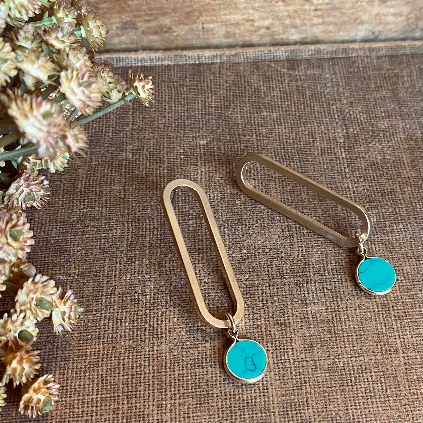 Missing Link Gold/Turquoise Earrings