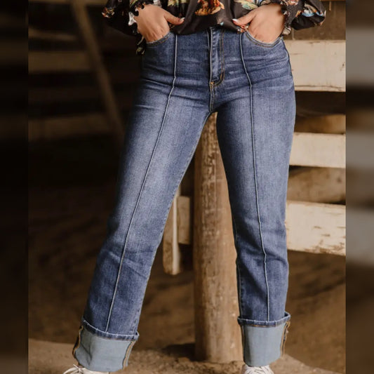 Kreek Cuffed Dark Wash Jeans