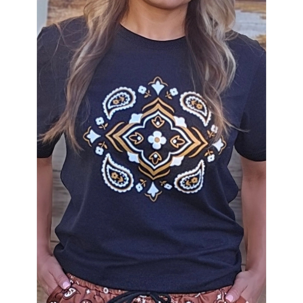 Better In Paisley Black Tee