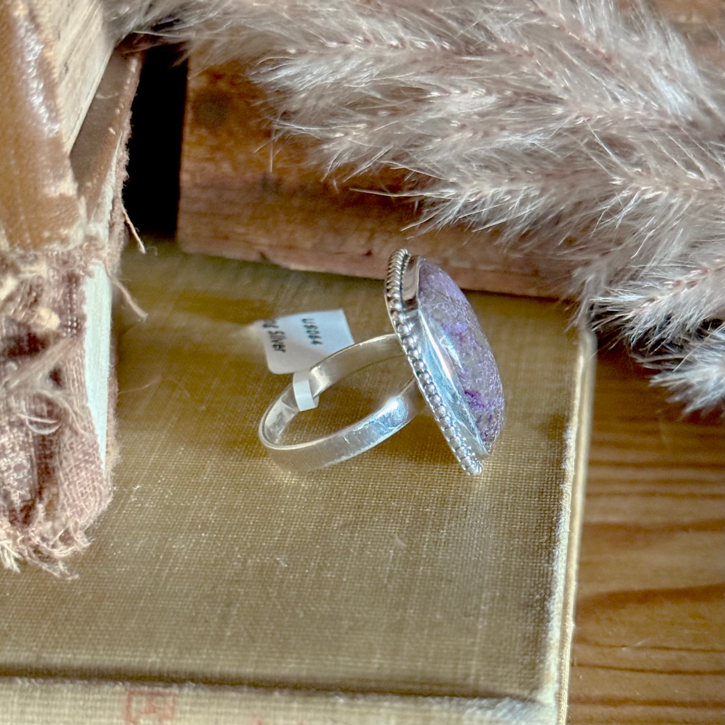 Purpurite Sterling Silver Ring - Size 9.5