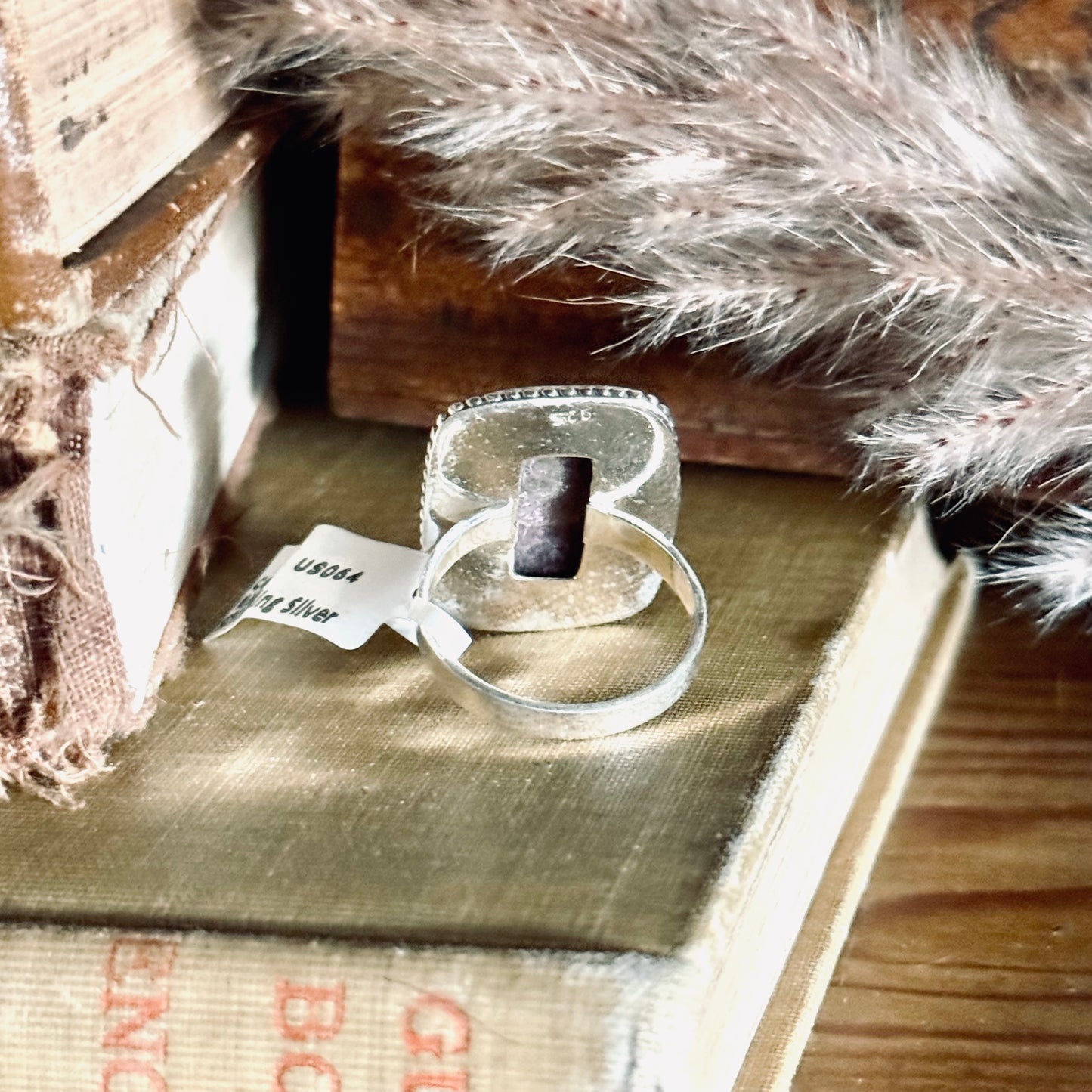 Purpurite Sterling Silver Ring - Size 9.5