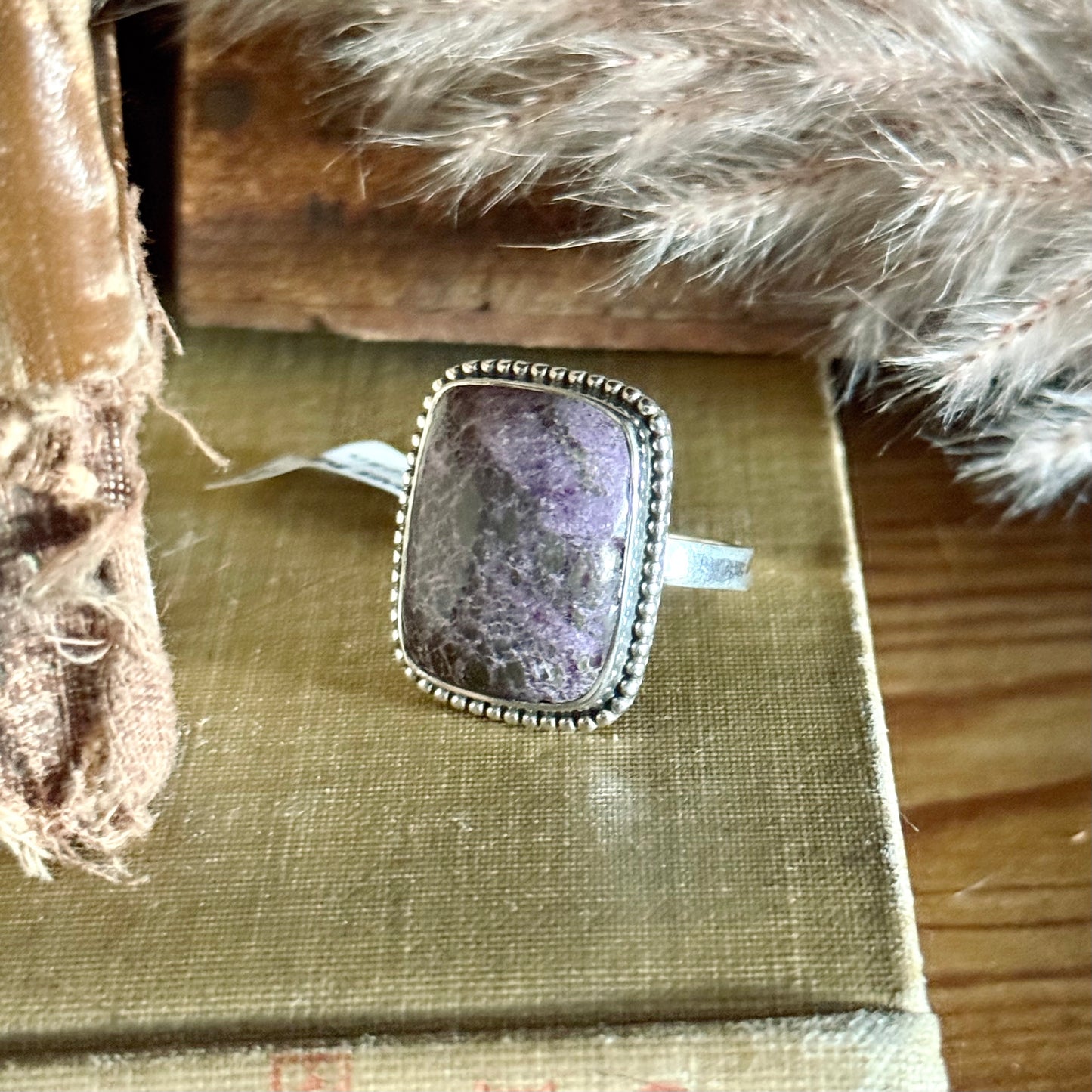 Purpurite Sterling Silver Ring - Size 9.5