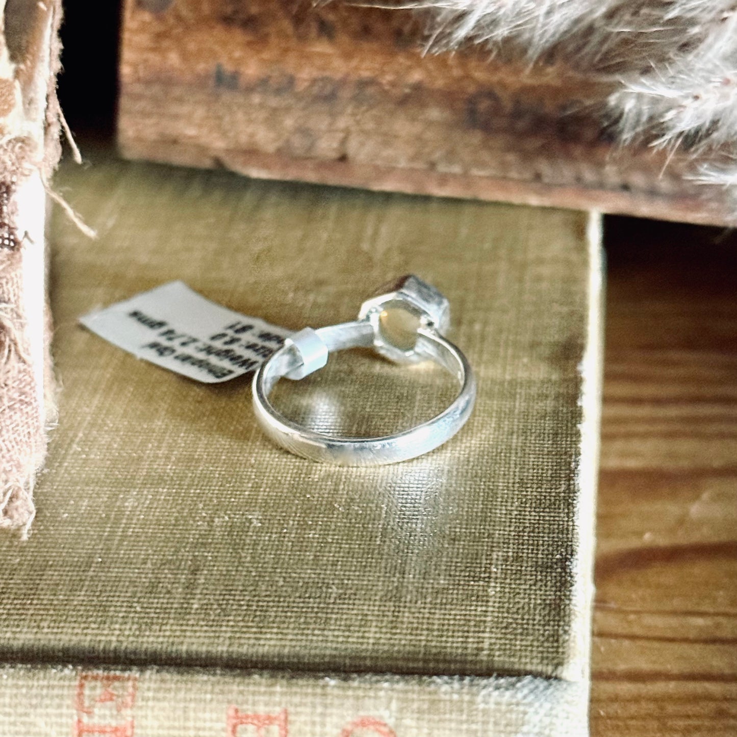 Hexagon Ethiopian Opal Sterling Silver Ring - Size 8