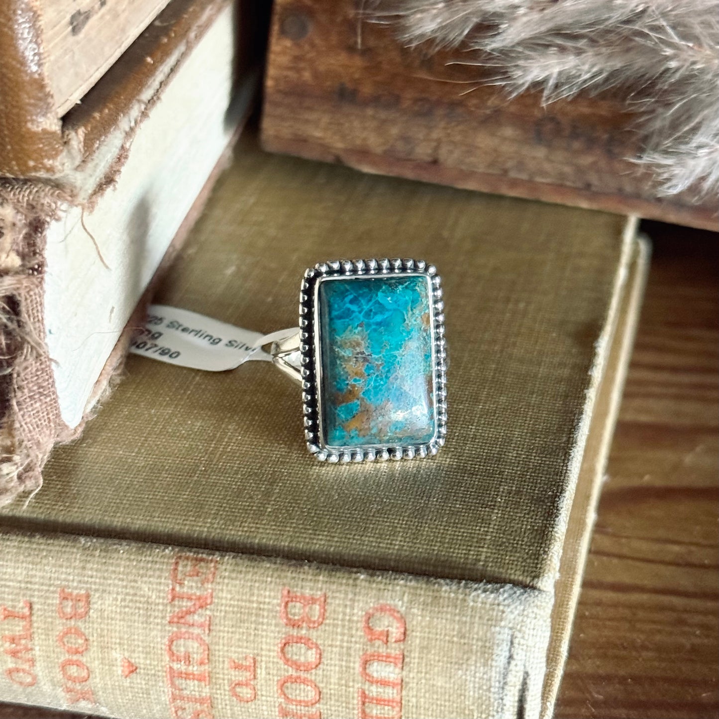 Rectangle Shattuckite Sterling Silver Ring - Size 8