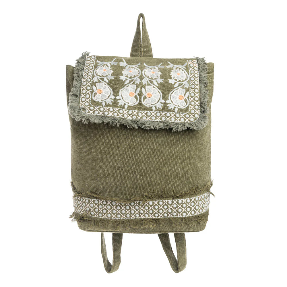 Valley Of Petunias Embroidered Backpack