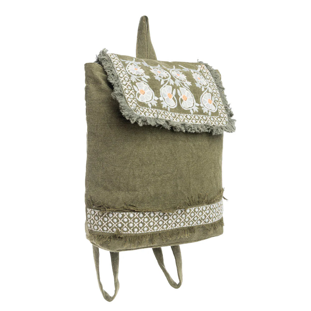 Valley Of Petunias Embroidered Backpack