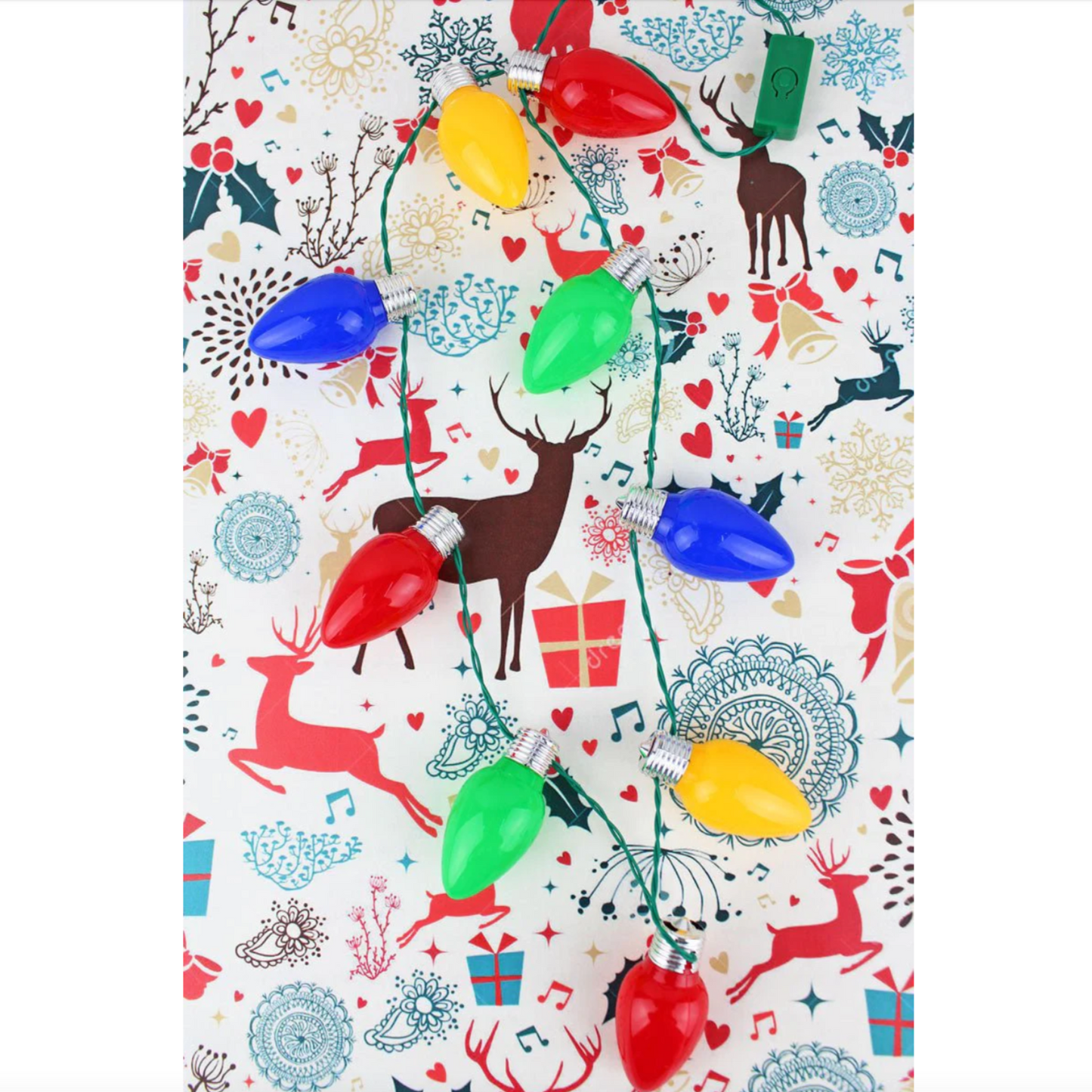 Flashing Christmas Lights Necklace