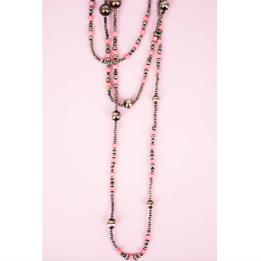 Positively Pink/Silver Long Necklace