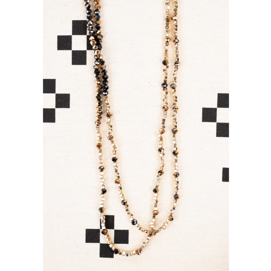 Into The Darkness Black/Gold Necklace