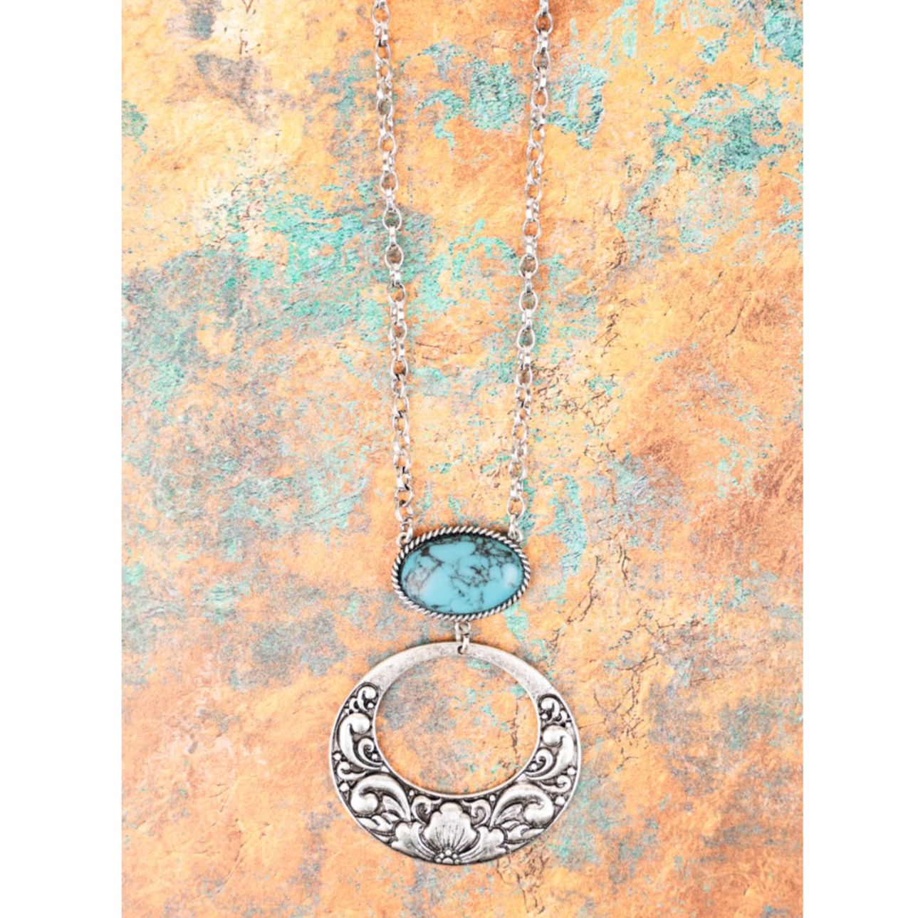 Dallas City Silver/Turquoise Necklace