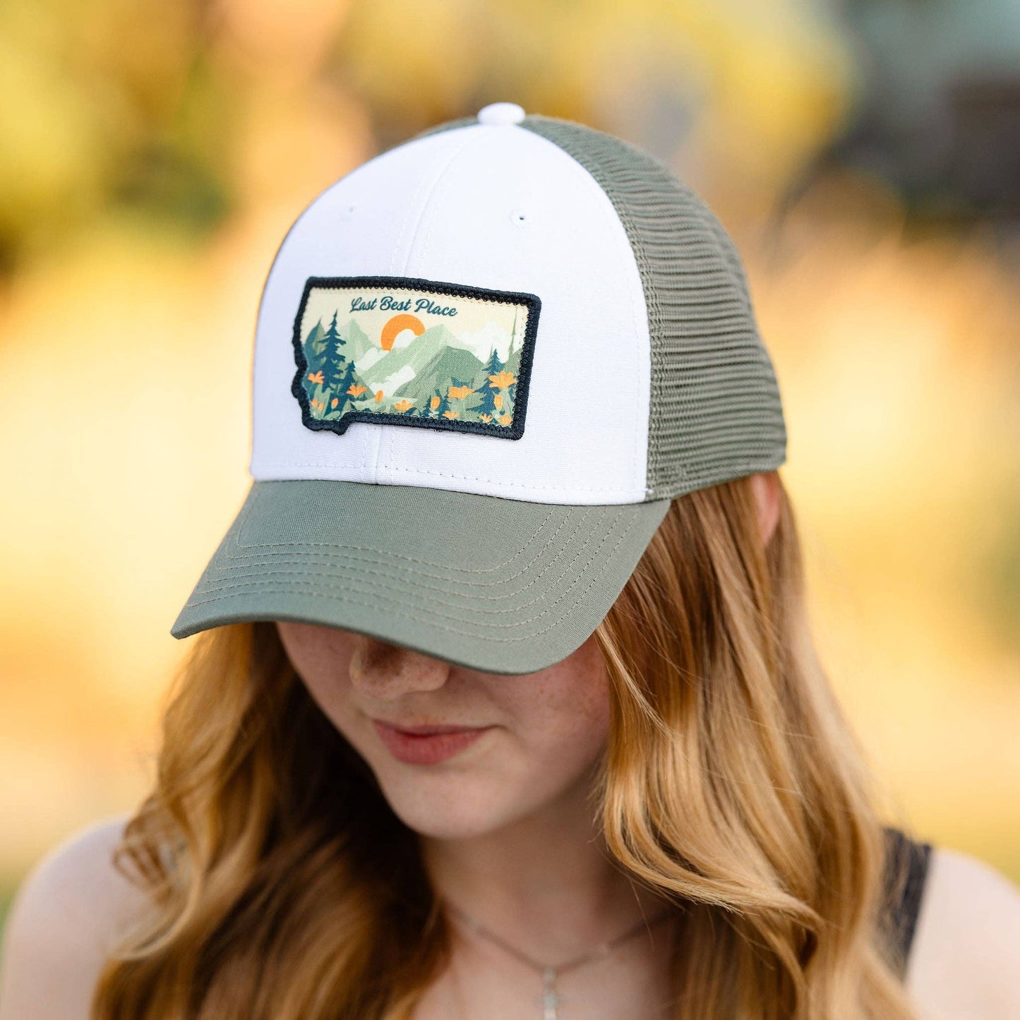 Last Best Place White/Olive Montana Cap
