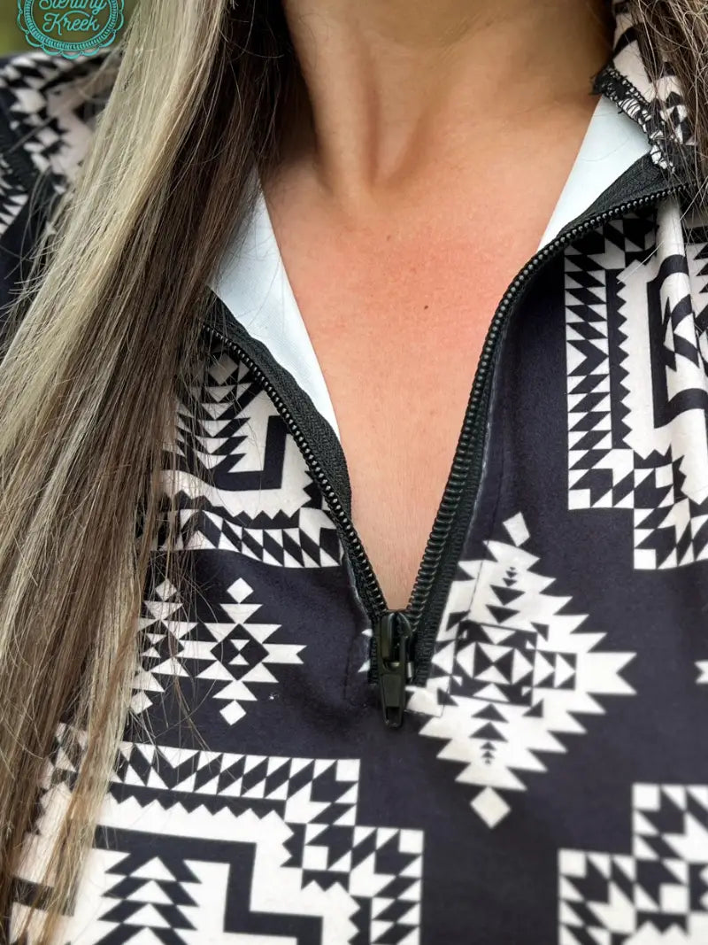 Down In The Hills Quarter-Zip Aztec Pullover