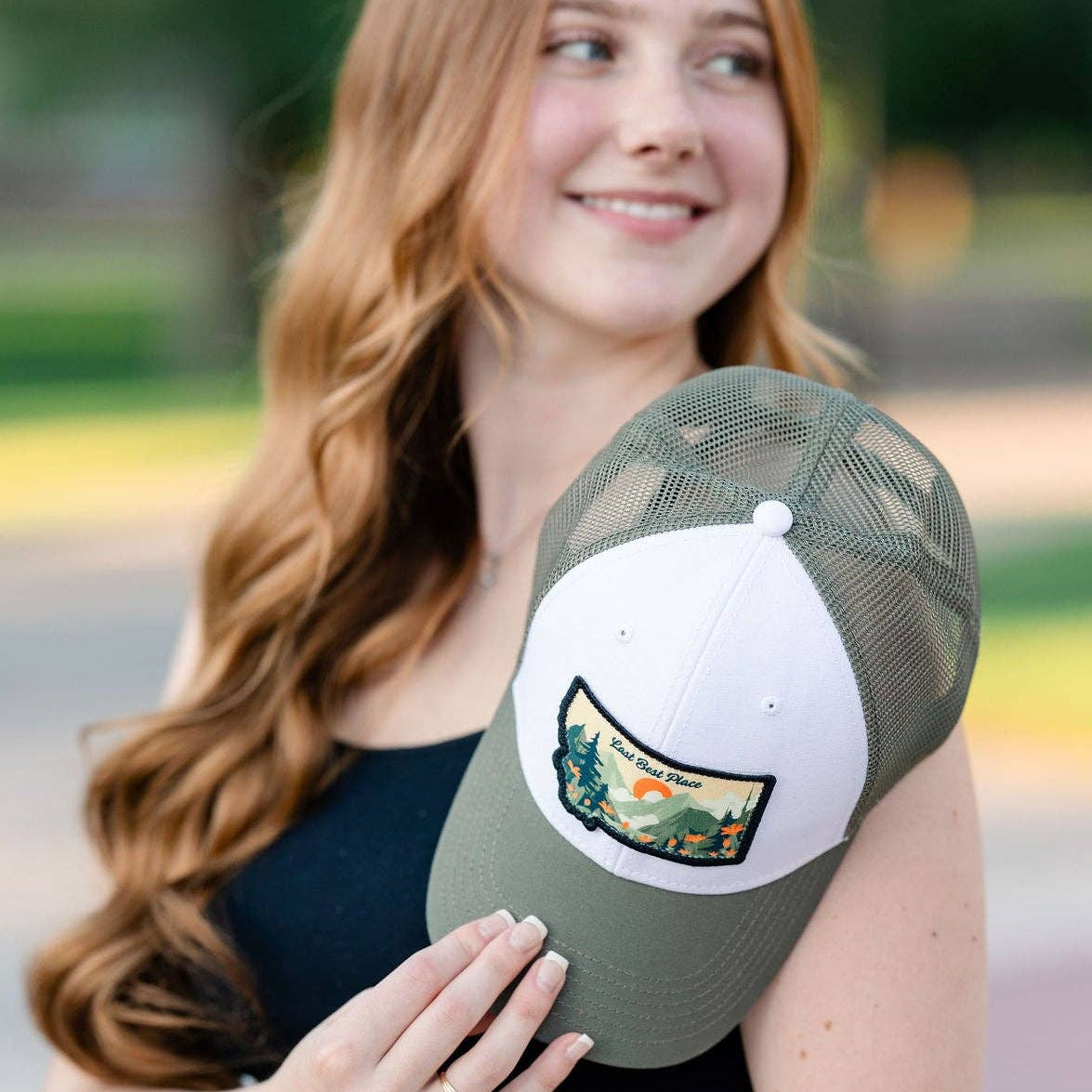 Last Best Place White/Olive Montana Cap