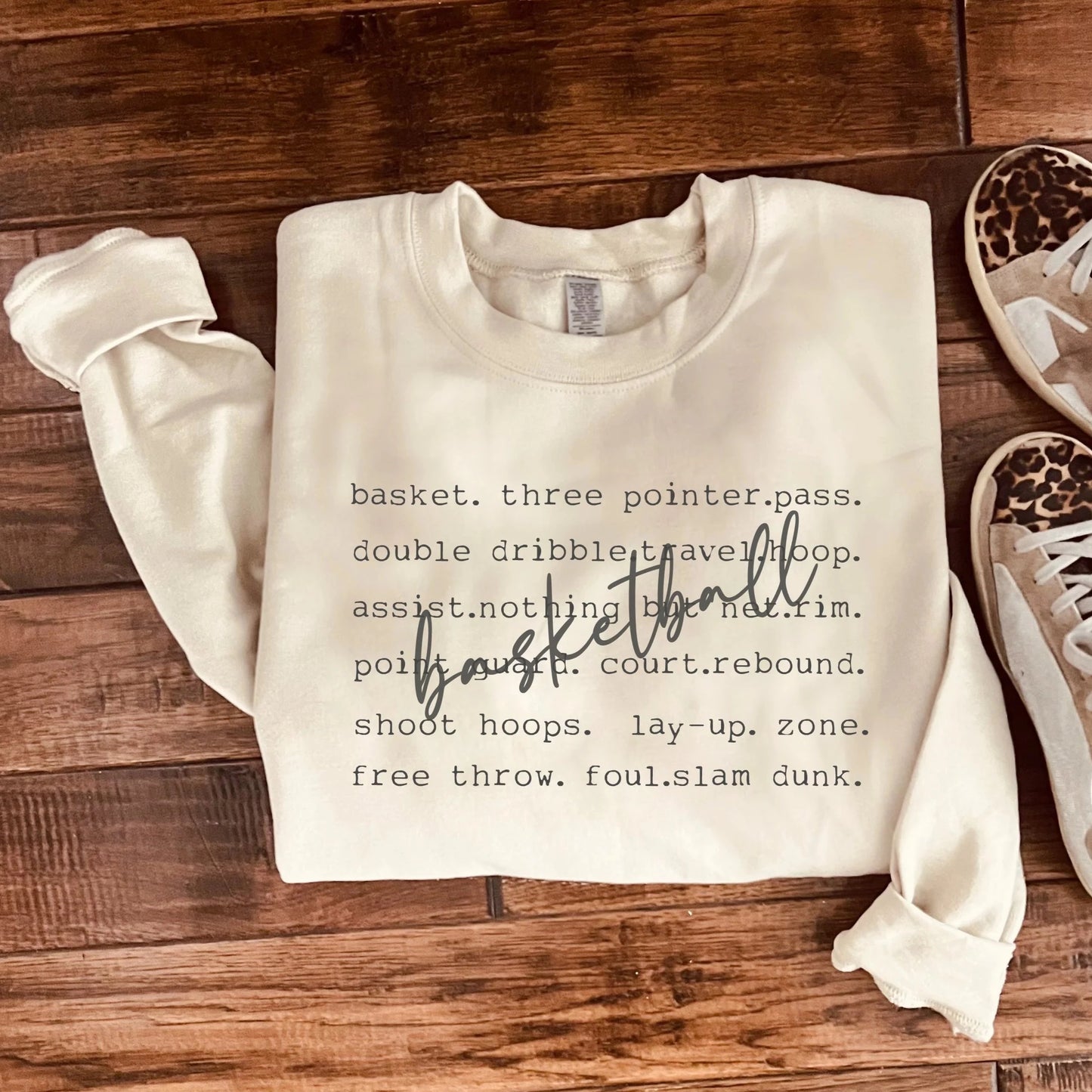 Basketball Words Cream Sweatshirt [will ship separately]