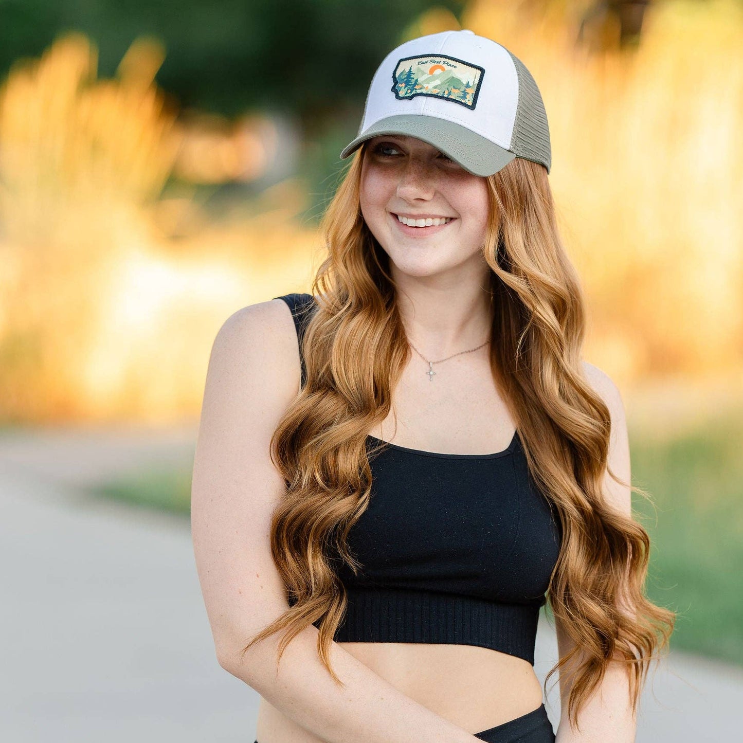 Last Best Place White/Olive Montana Cap