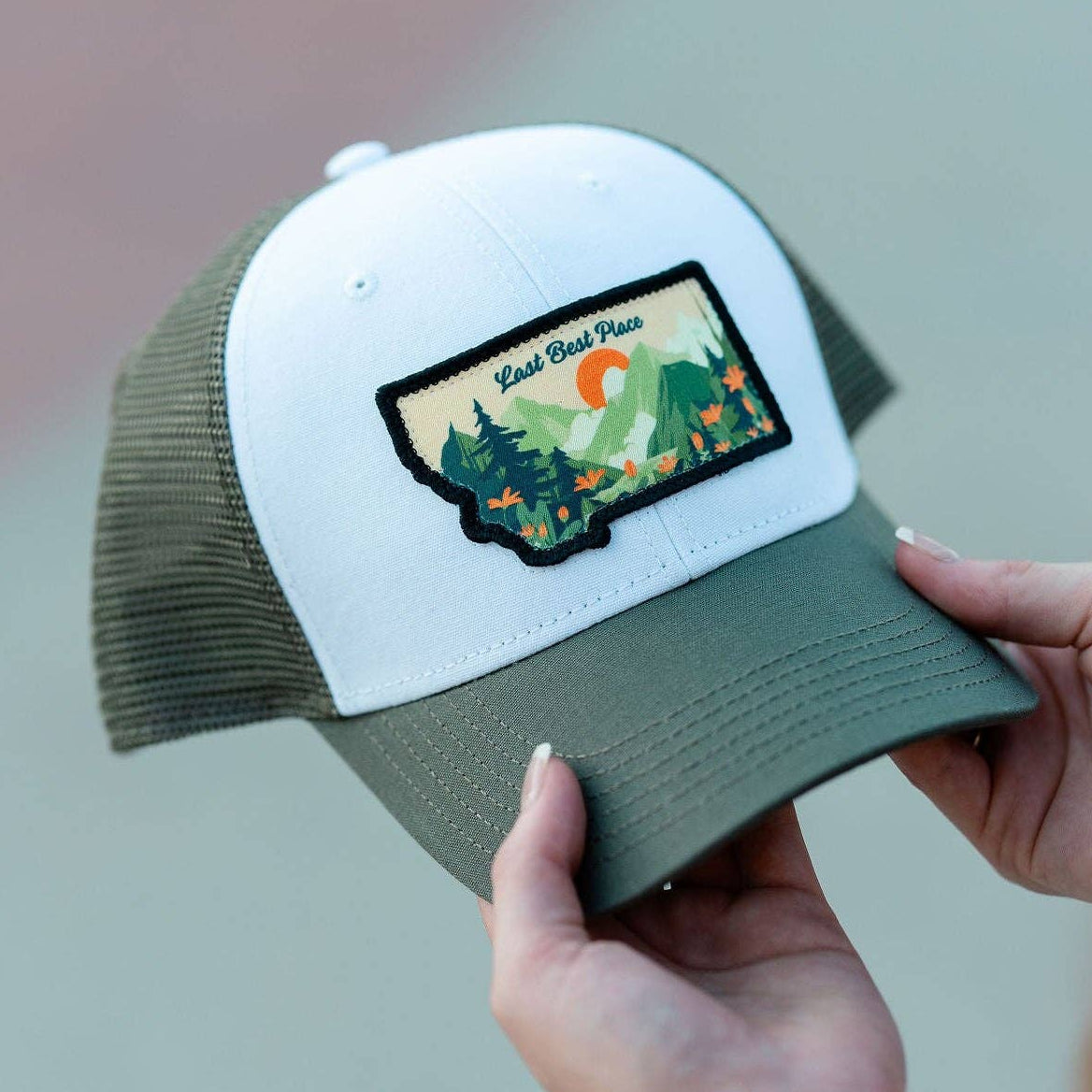 Last Best Place White/Olive Montana Cap