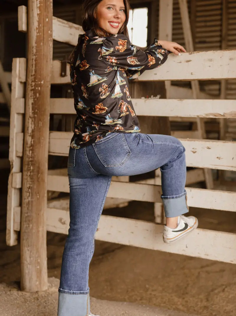 Kreek Cuffed Dark Wash Jeans