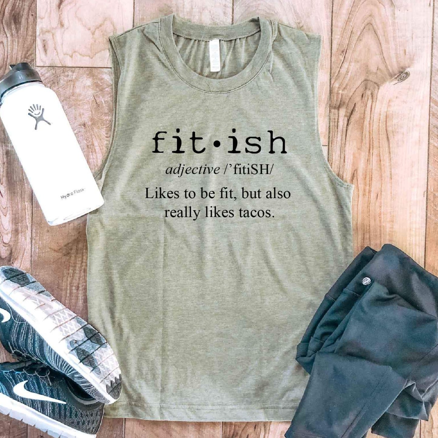 Fit-ish Olive Muscle Tank [will ship separately]