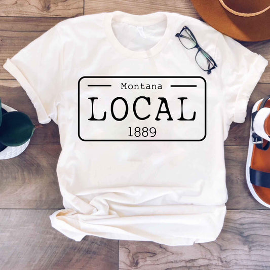 Montana Local License Plate Cream Tee [will ship separately]