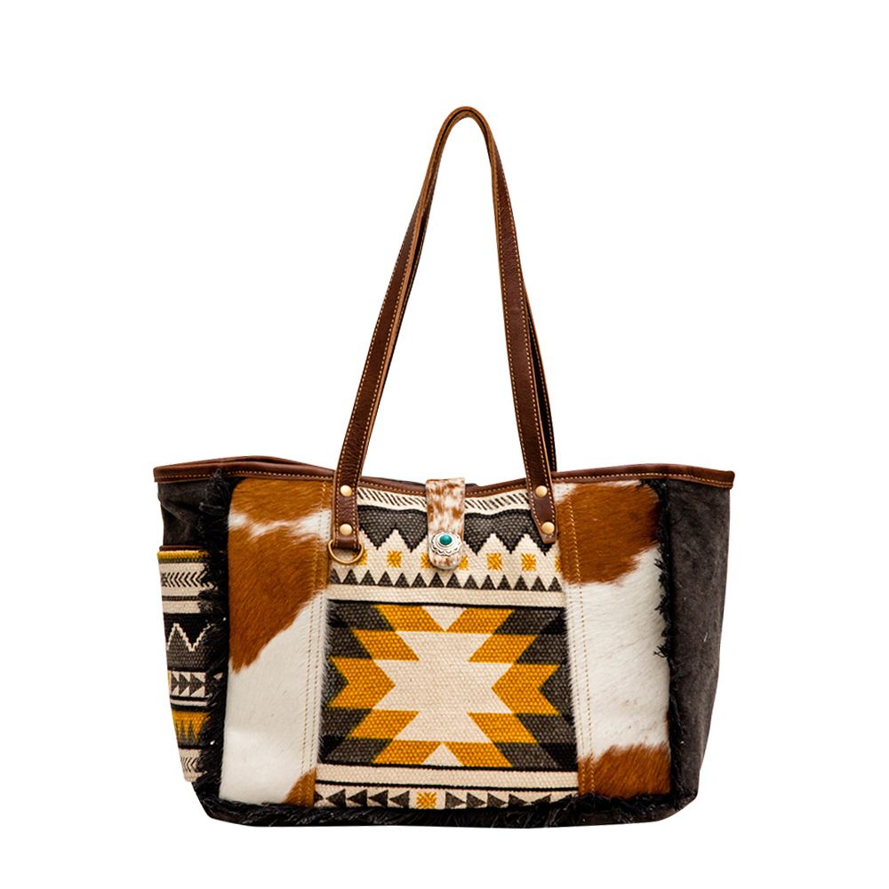 Sunny Side of Life Hair-On-Hide Aztec Bag