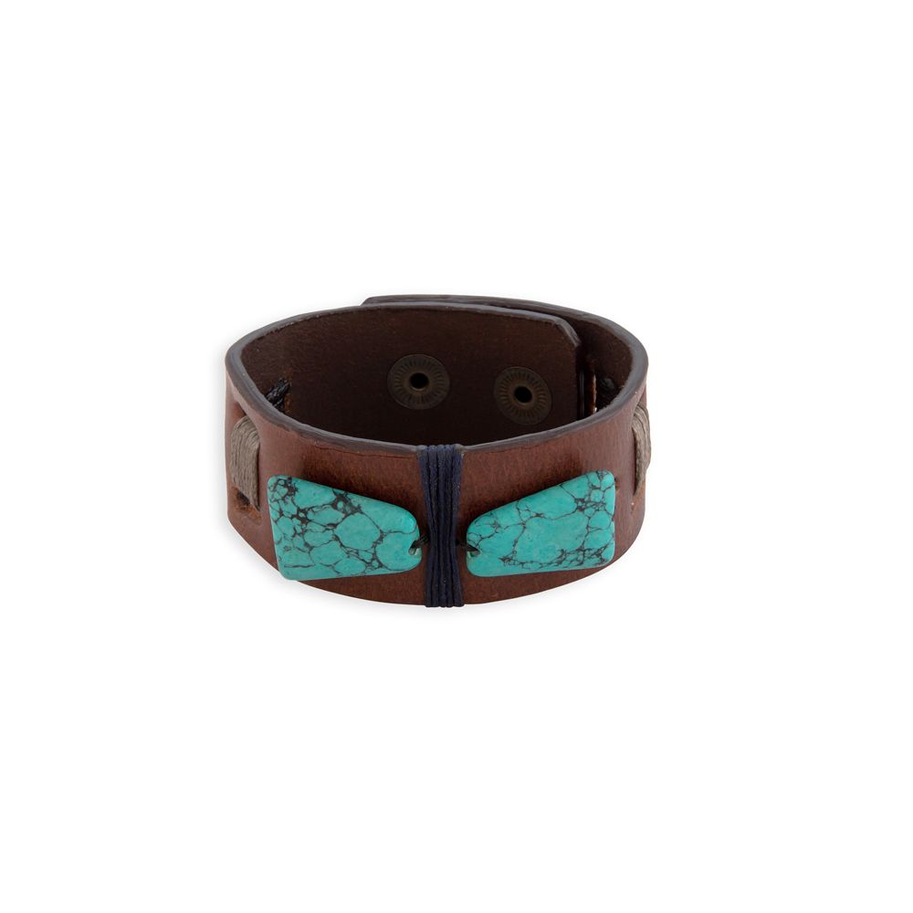 Among The Stones Leather Turquoise Bracelet