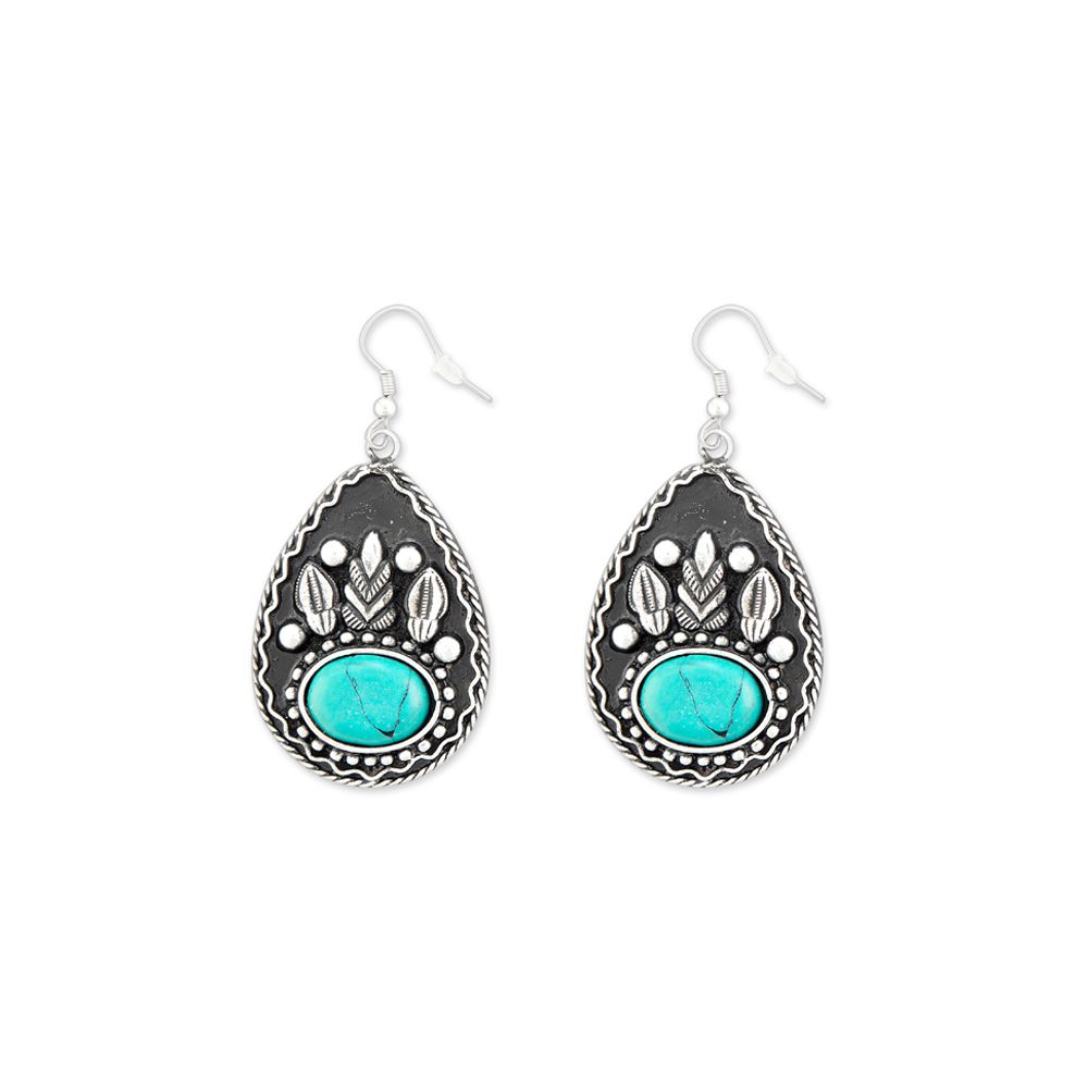 Quickest Way There Silver/Turquoise Earrings