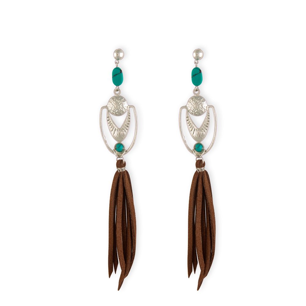 Don't Take The Blame Turquoise/Suede Earrings