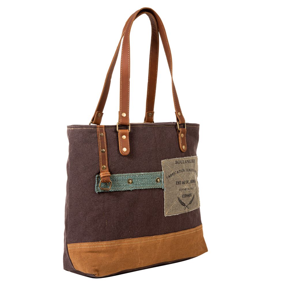 Home In Roma Canvas Patch Tote Bag