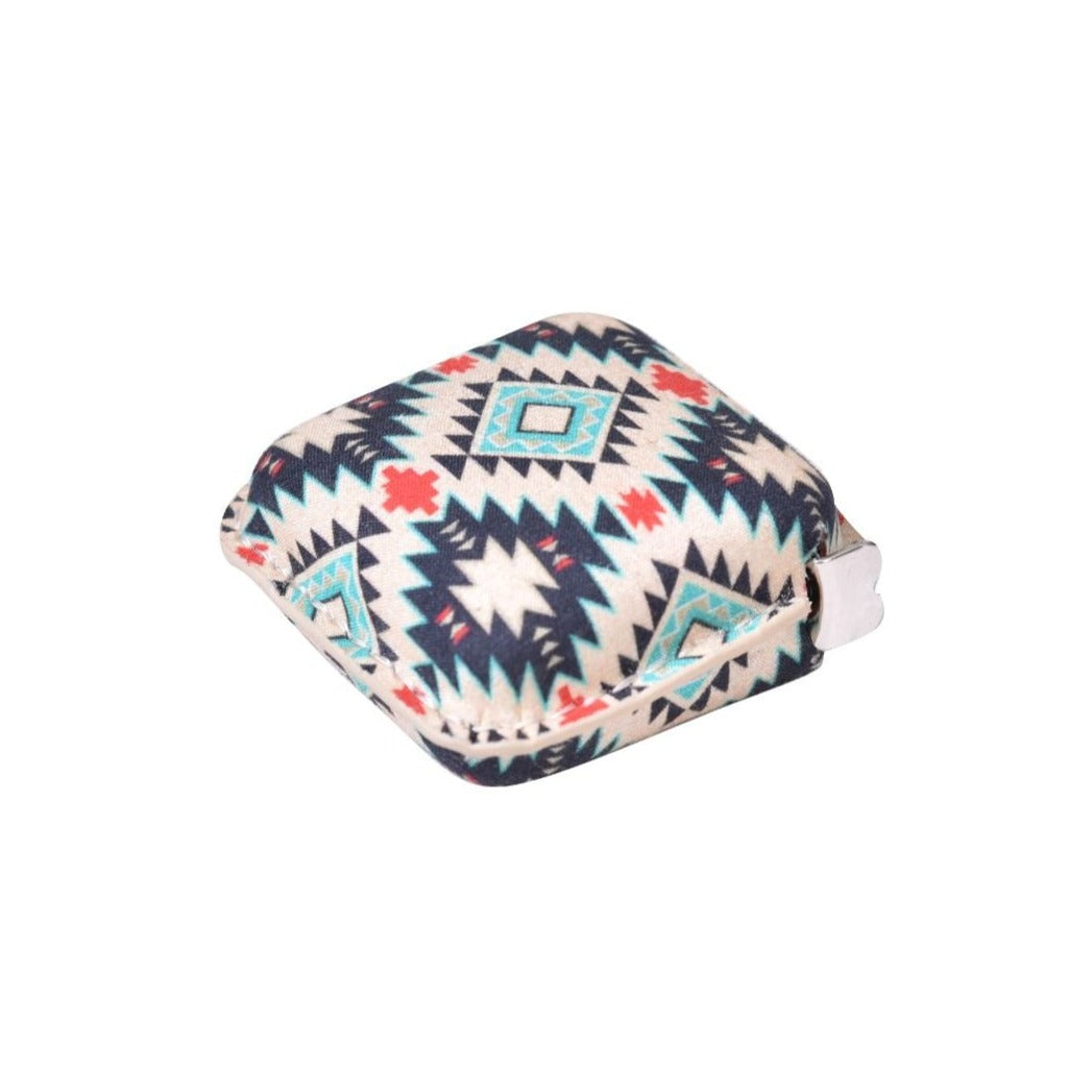 Cloudy Skies Navy/Coral Aztec Measuring Tape