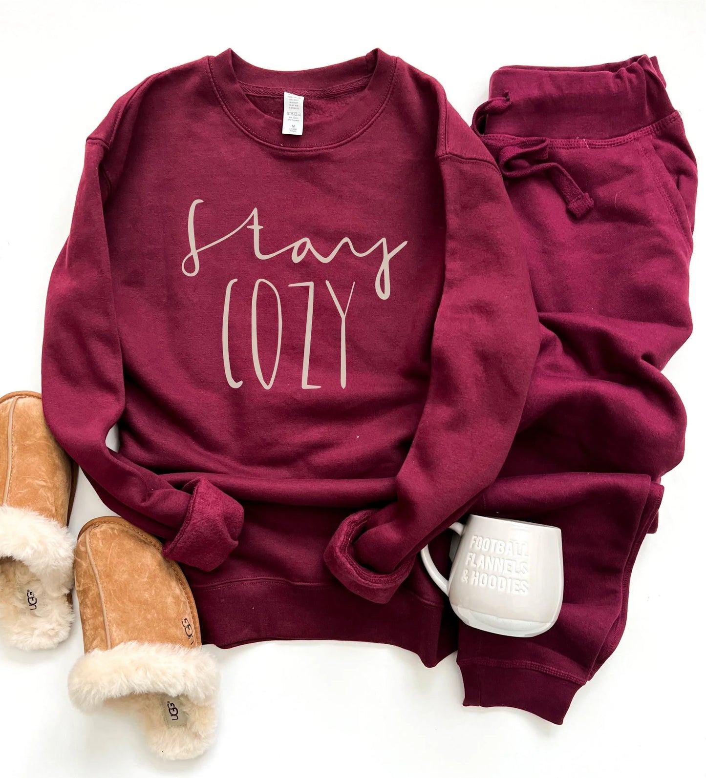 Stay Cozy French Terry Raglan Sweatshirt - Merlot