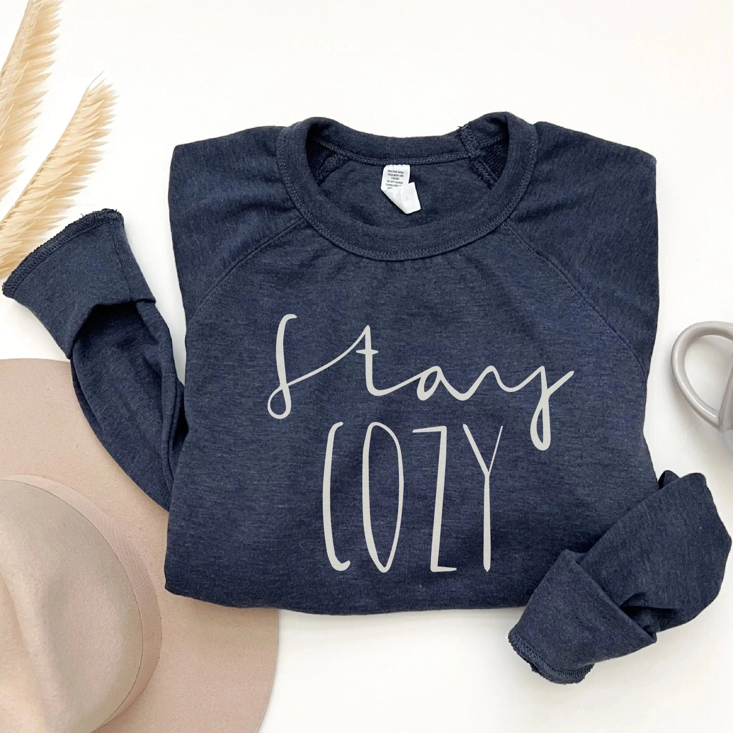 Stay Cozy Navy French Terry Raglan Sweatshirt [will ship separately]