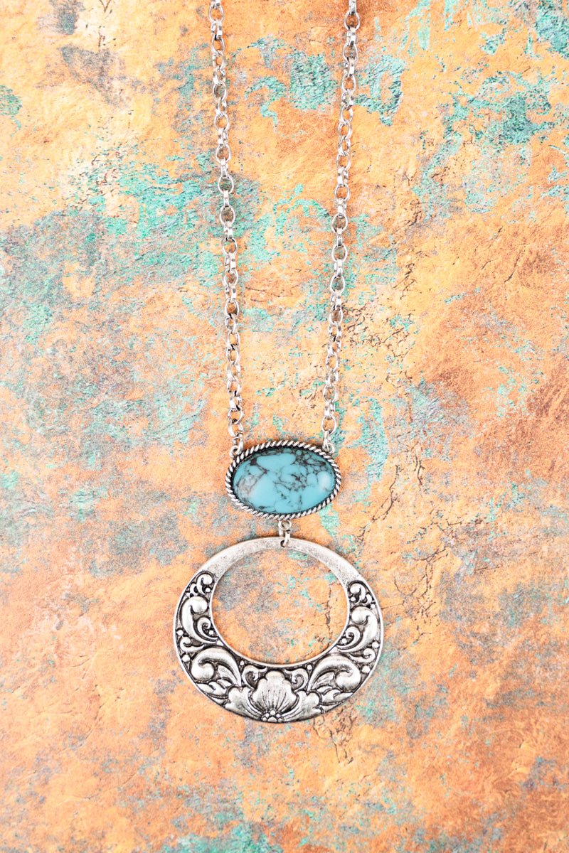 Dallas City Silver/Turquoise Necklace