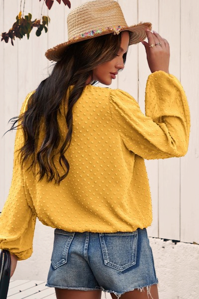 Daydreaming Awake Yellow Dotted Lace Top