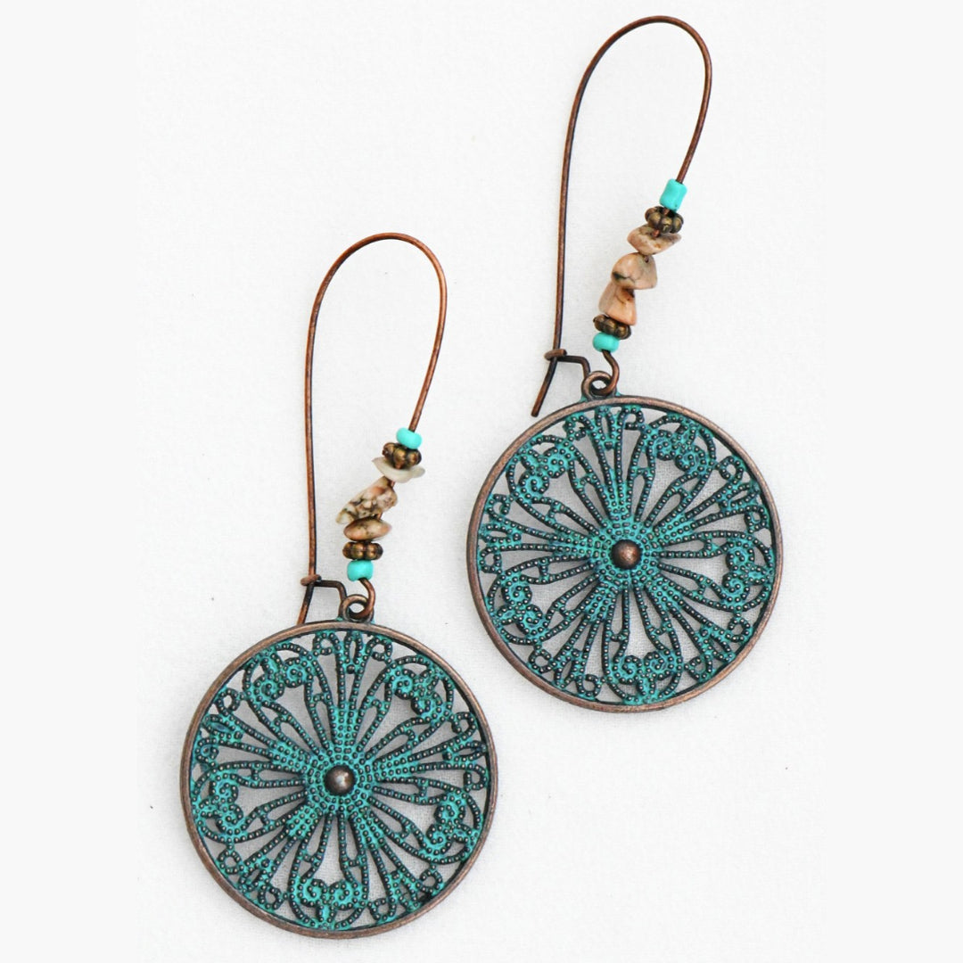 Better With You Patina Filigree Earrings