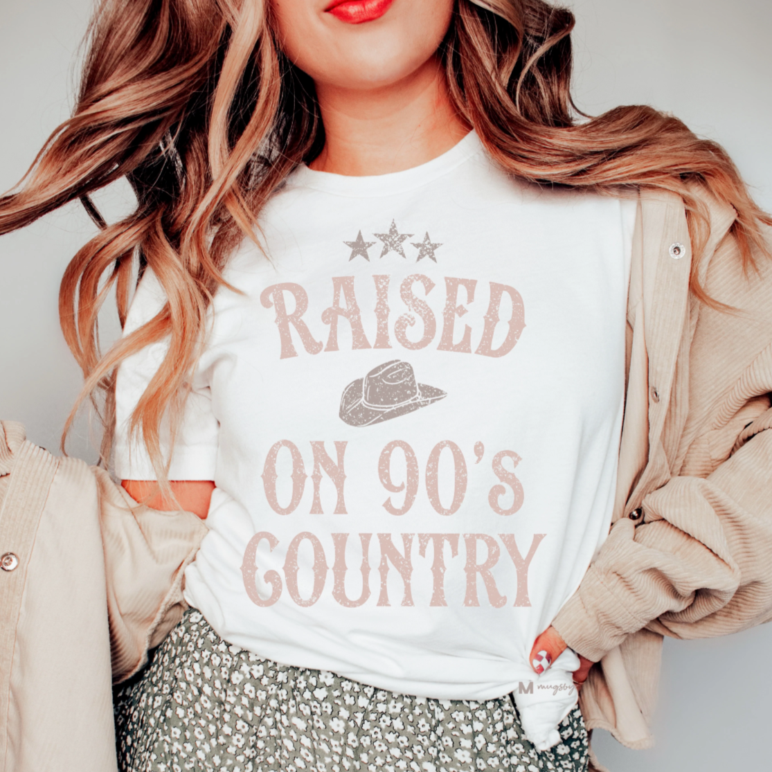 Raised On 90's Country White Tee