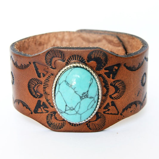 Canyon Creek Leather and Turquoise Bracelet