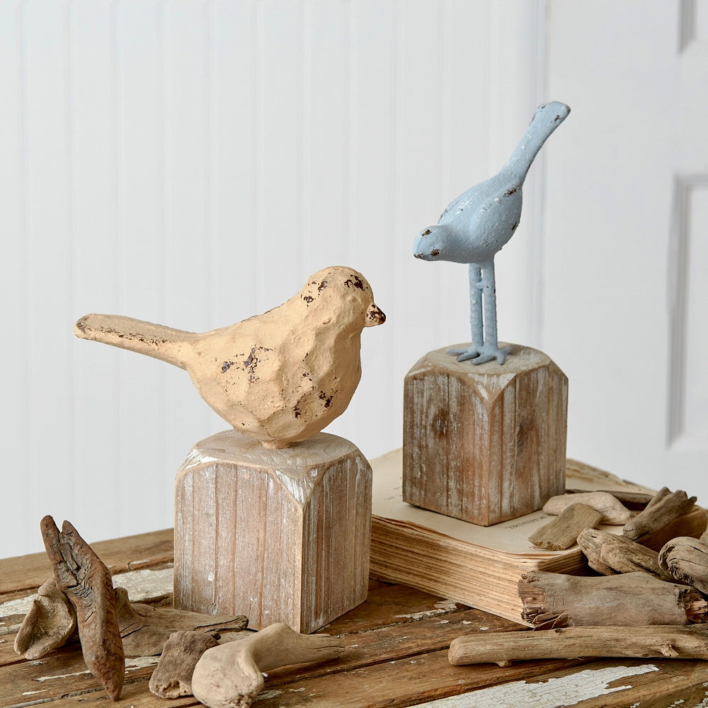 Cast Iron Bluebird with Wood Base