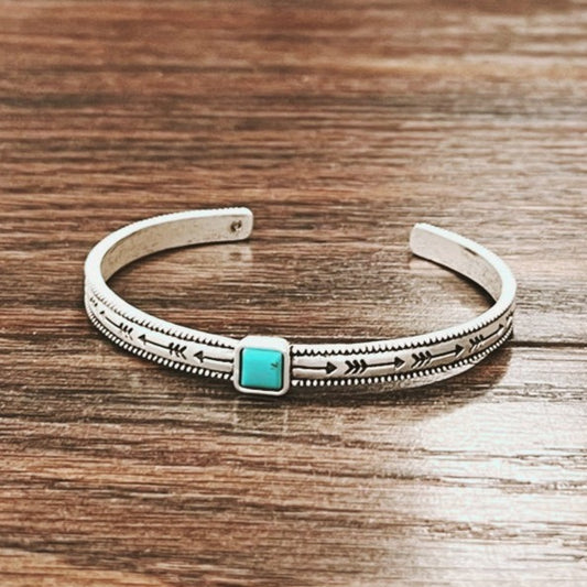 In No Direction Turquoise and Silver Cuff Bracelet